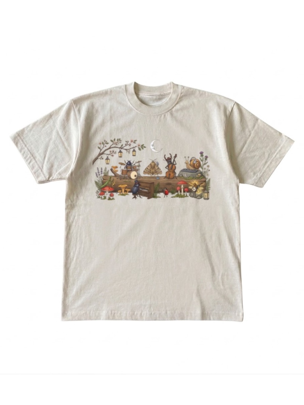 Gildan Nature-Themed Cream Graphic Tee